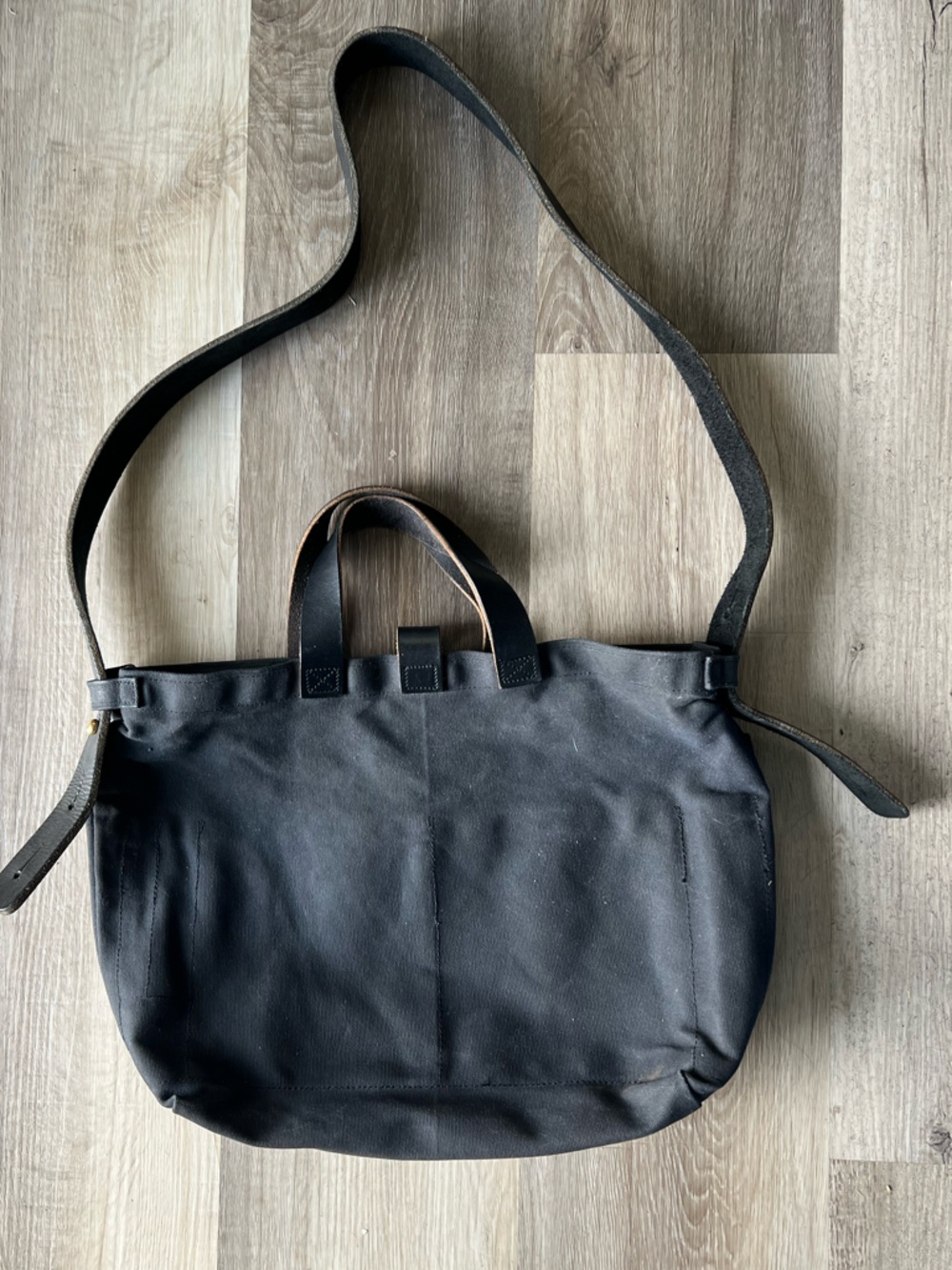 Peg and Awl Waxed Canvas Tote Bag All Black - Picture 8 of 10